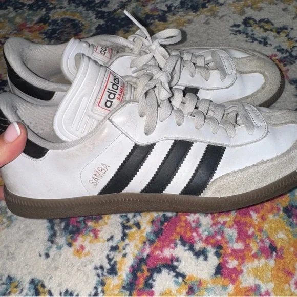 adidas Samba Used Indoor futbol shoe Men's 9 in white and black - Picture 5 of 7